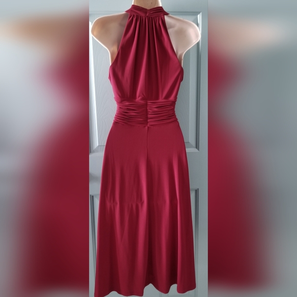 Rena Rowan Crimson Red Midi Evening Dress - Picture 3 of 8